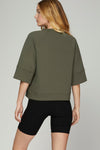 Short & Sweet Chic Scuba Knit Top - Olive