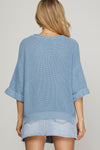 Cold Front Knit Sweater Top - Sky Blue