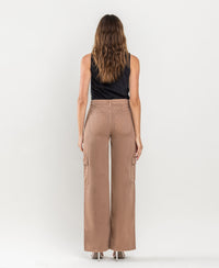 Caramel Cargo High Rise Wide Leg Jeans