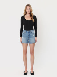 Laguna Blues Super High Rise A-Line Denim Shorts