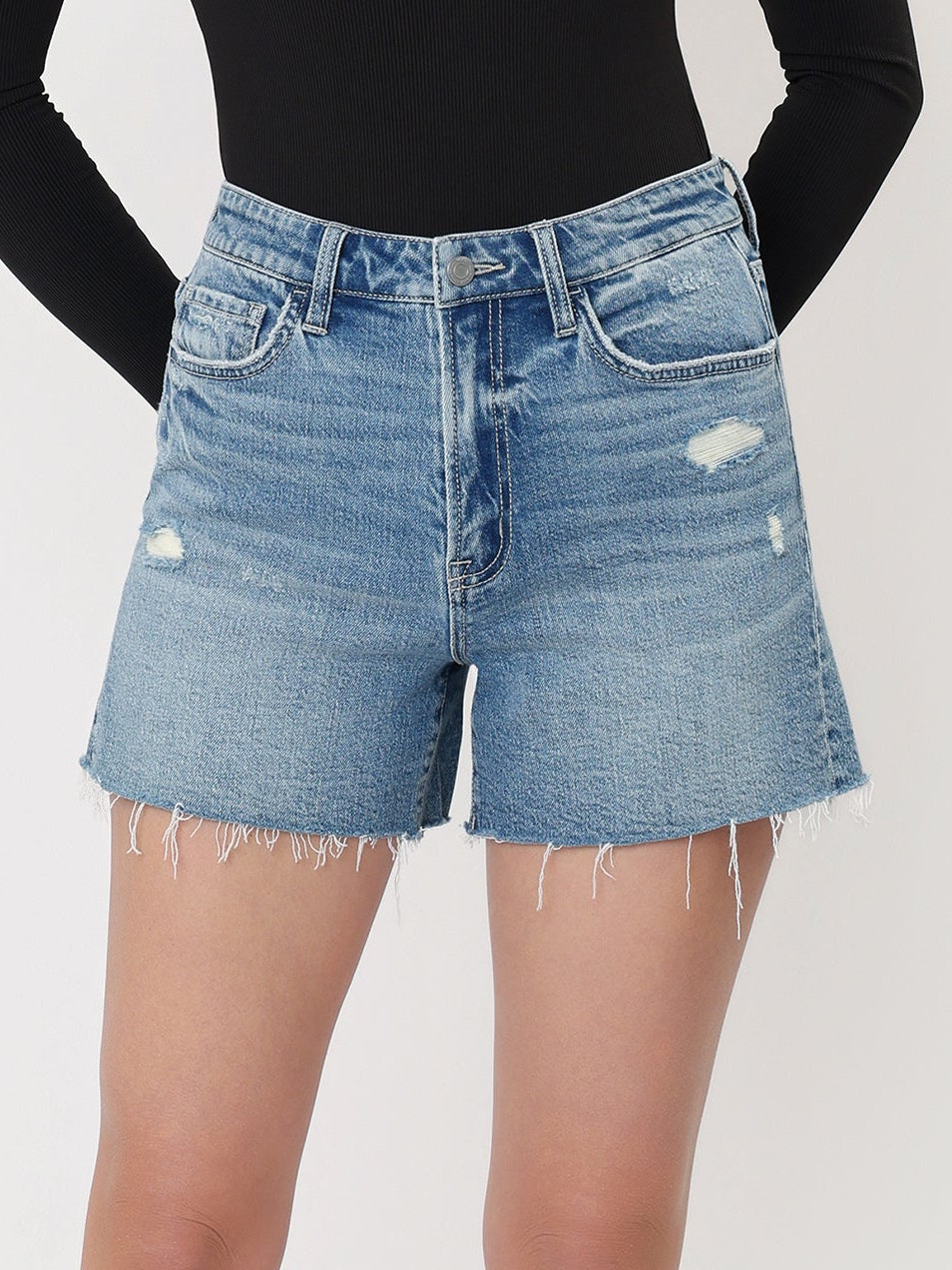 Laguna Blues Super High Rise A-Line Denim Shorts