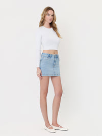 Pacific Cool High Rise Light Wash Denim Skort