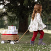 Holiday Snowflakes Organic Girls Tunic & Pants Set - Eggshell