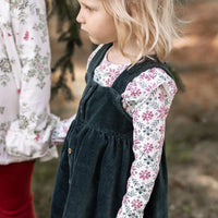 Poinsettia Fair Isle Organic Girl Tee & Dress Set