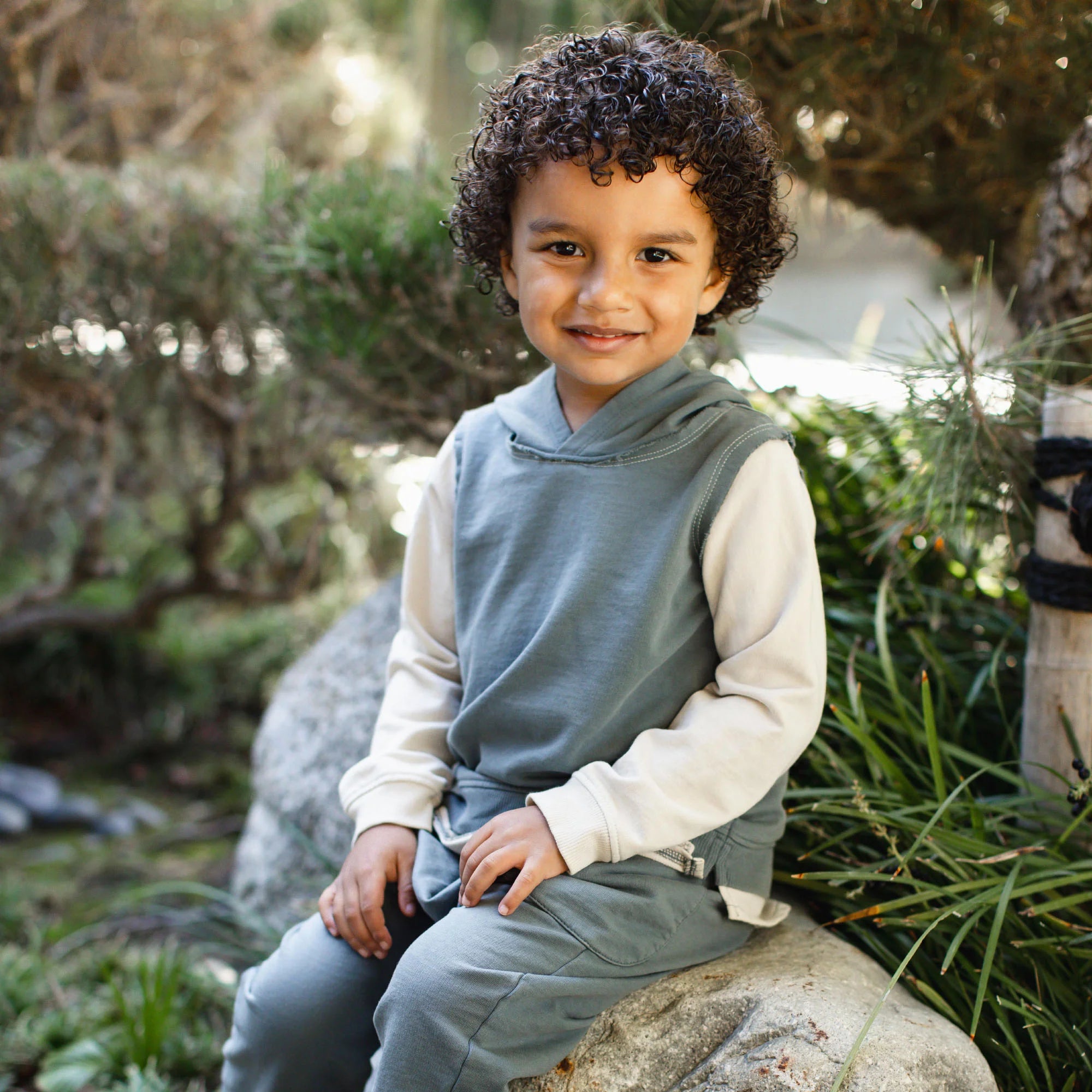 Kids Two-Toned 2-Piece Acid Wash Sweatshirt & Pants Outfit Set