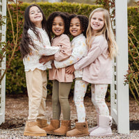 Girls Quilted Floral Print Button Up Jacket