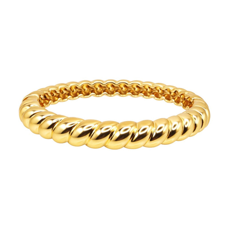 Golden Twist Hinge Bangle Bracelet