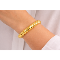 Golden Twist Hinge Bangle Bracelet