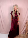 Merlot Memories Midi Satin Tie Dress - Wine