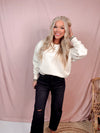 Essentially Cozy Boyfriend Oversized Pullover - Pearl Ivory