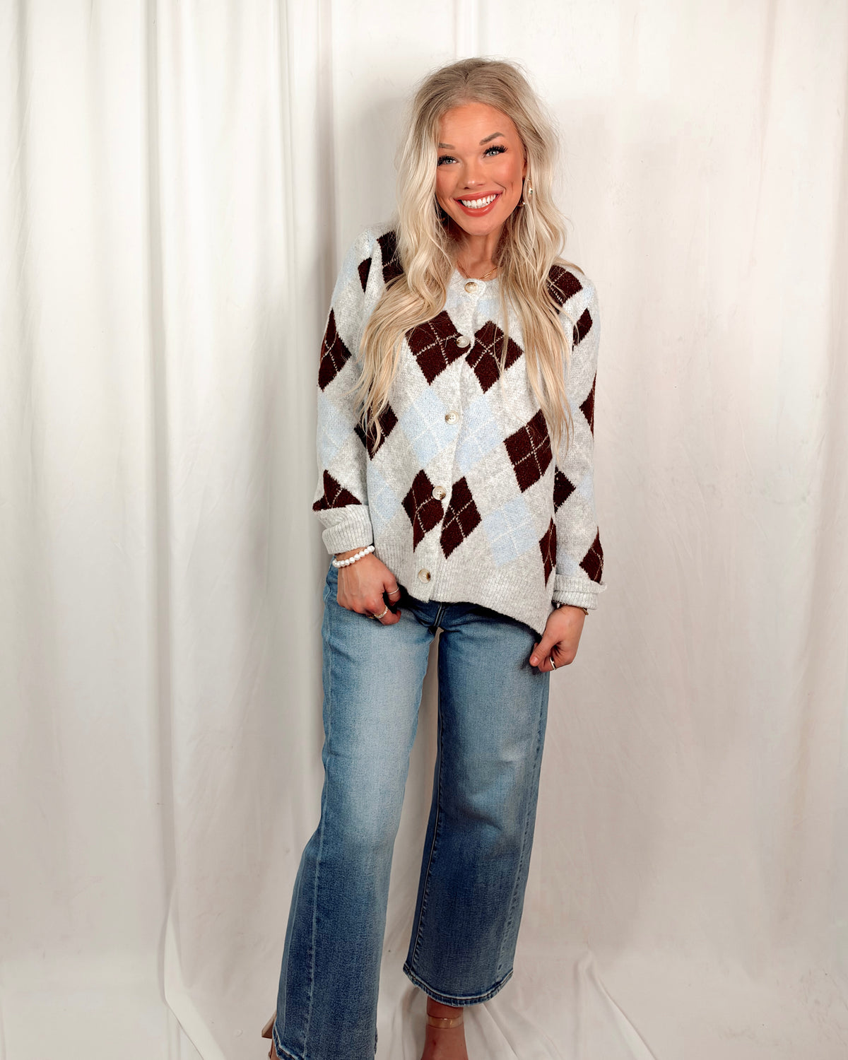 Harvest Moon Argyle Knit Sweater / Cardigan