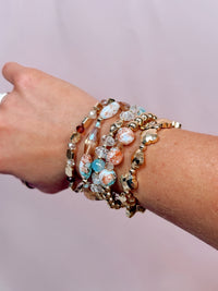 Golden Coast Beaded 5 Piece Bracelet Set
