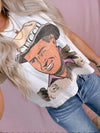 Gold Studded Designer Cowboy Graphic Muscle Tee