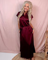 Merlot Memories Midi Satin Tie Dress - Wine