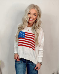 All American Knit Sweater Top - Ivory