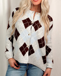 Harvest Moon Argyle Knit Sweater / Cardigan