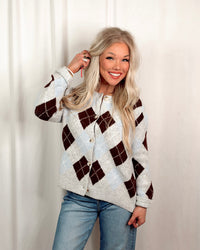 Harvest Moon Argyle Knit Sweater / Cardigan