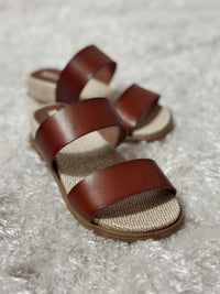 MIA Yelena Slides - Cognac/Raffia