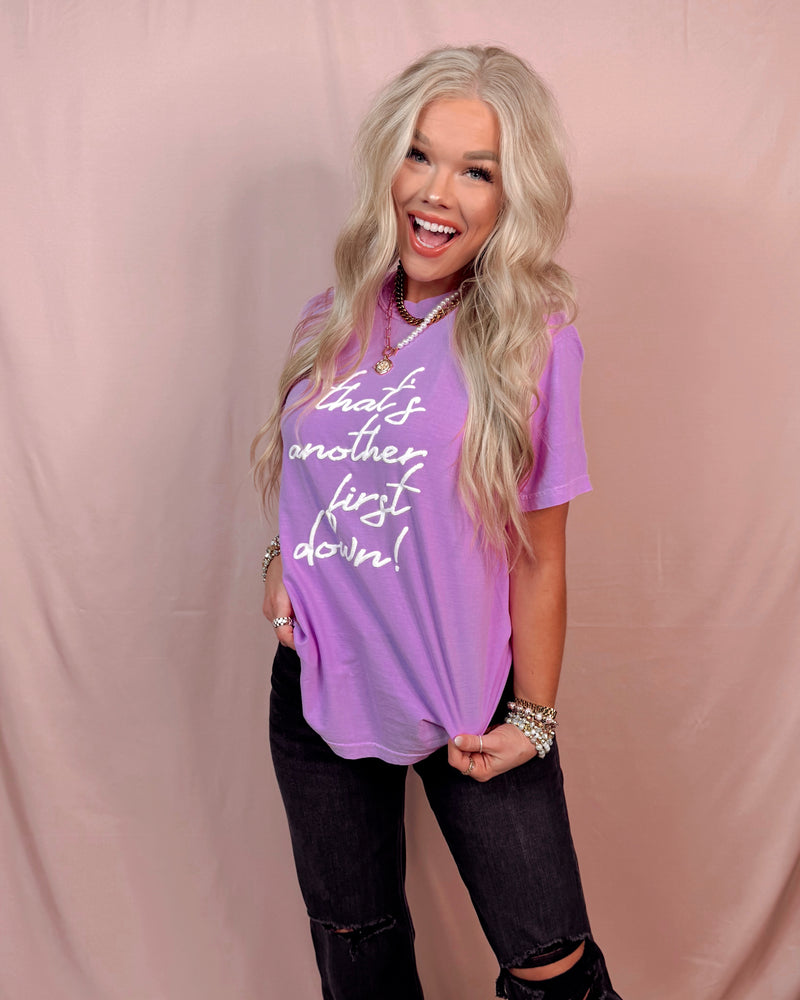 That's Another First Down Puff Print Graphic Tee