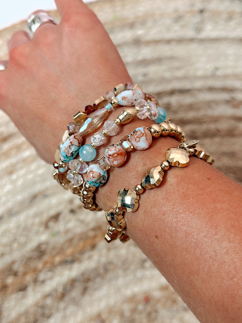 Golden Coast Beaded 5 Piece Bracelet Set