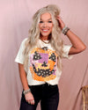 Pumpkin Patchwork Printed Jack O Lantern Graphic Tee