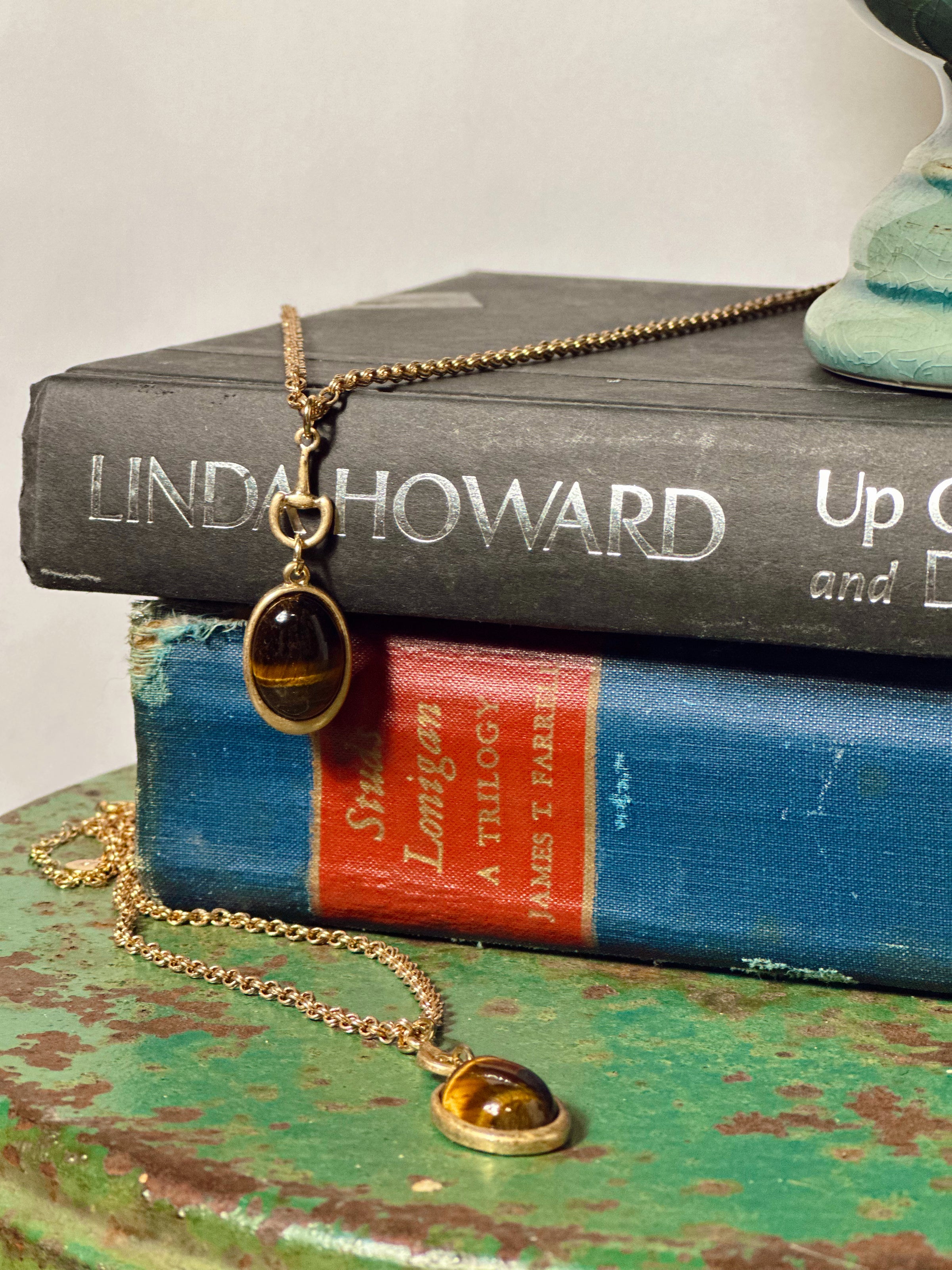 Golden Bridle Stone Bit Necklace