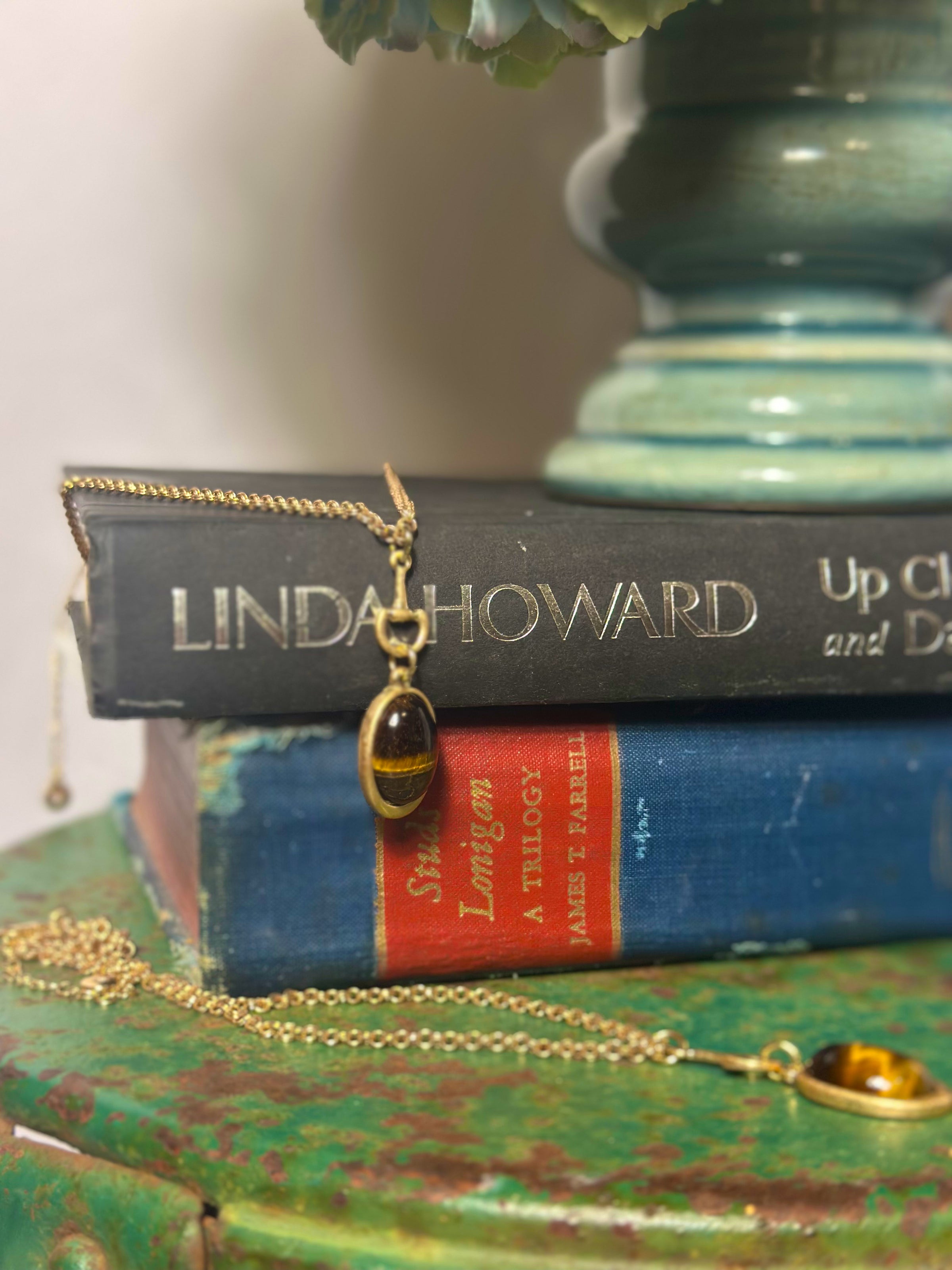Golden Bridle Stone Bit Necklace