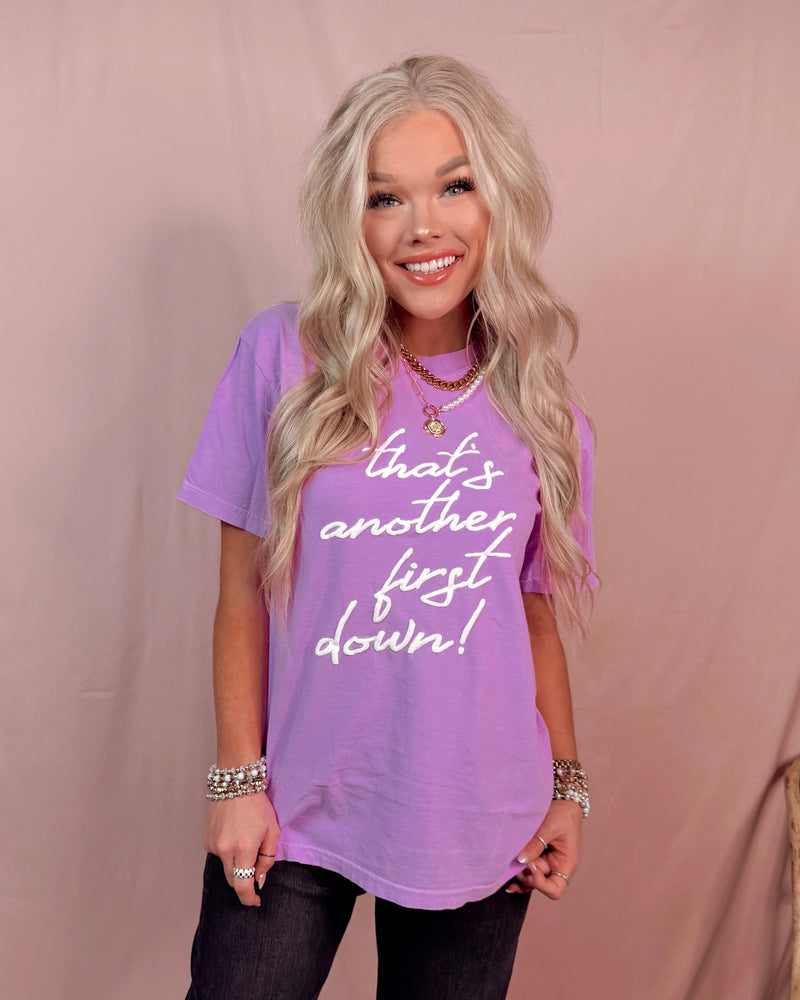 That's Another First Down Puff Print Graphic Tee