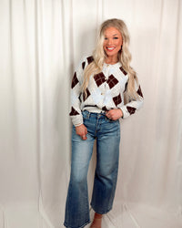 Harvest Moon Argyle Knit Sweater / Cardigan