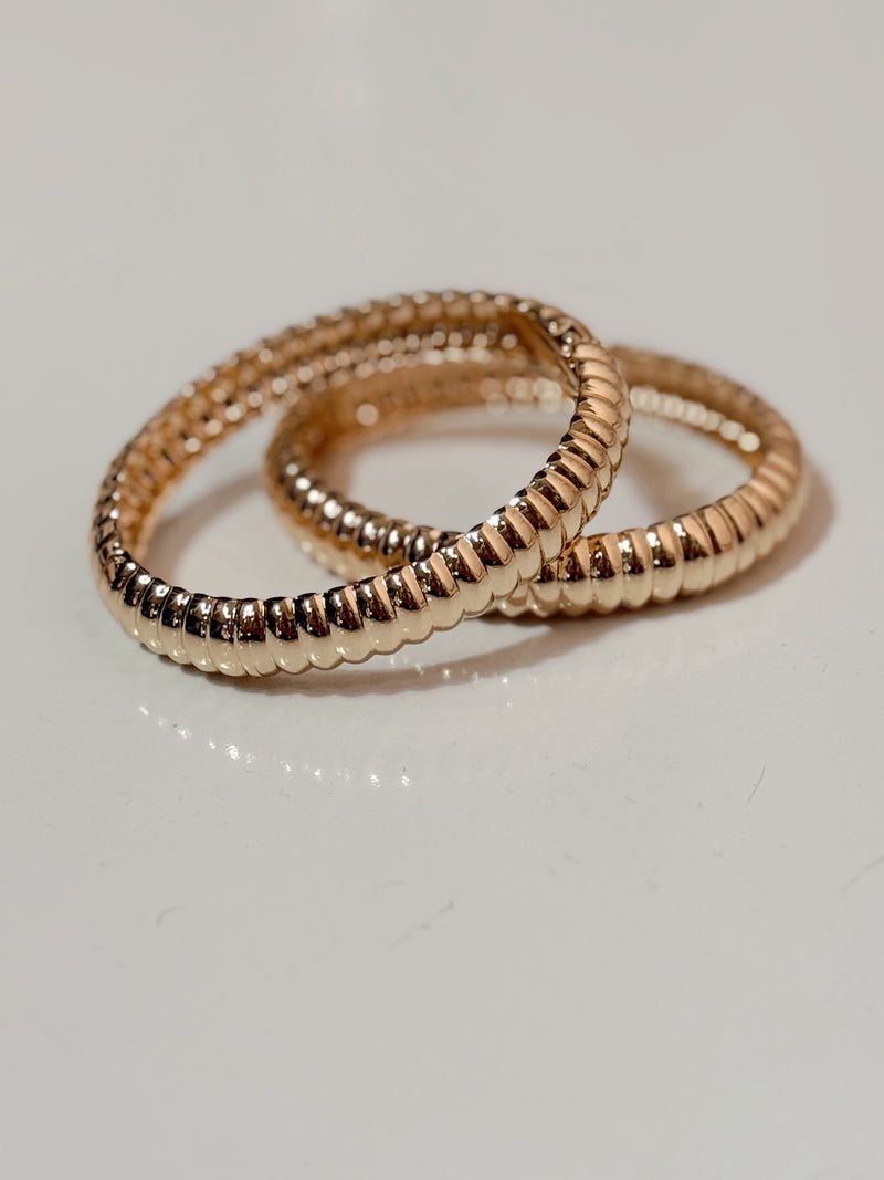 Sunbeam in Gold Textured Bangle