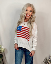 All American Knit Sweater Top - Ivory