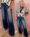 Hawn High Rise Classic Cut Raw Hem Jeans