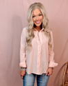 Peaceful Easy Feeling Pin Striped Detailed Button Up Blouse - Light Pink