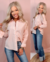 Peaceful Easy Feeling Pin Striped Detailed Button Up Blouse - Light Pink