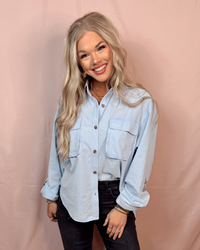Bare Blue Linens Chambray Button Up