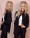 Luxe Lounge Long Sleeve Button Up Top - Black