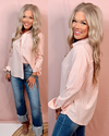 Peaceful Easy Feeling Pin Striped Detailed Button Up Blouse - Light Pink