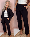 Luxe Lounge Crinkle Woven Crop Pants - Black