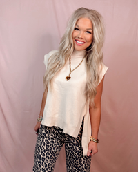 Cabernet & Cashmere Knit Everyday Hi-Low Blouse - Cream