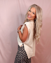 Cabernet & Cashmere Knit Everyday Hi-Low Blouse - Cream