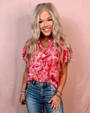 Playful In Paisley Printed Ruffle Detail Blouse