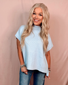 Picture Perfect Knit Sweater Top - Sky Blue