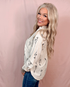 Sketch & Stems Floral Embroidered Long Sleeve Blouse