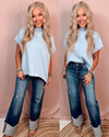 Picture Perfect Knit Sweater Top - Sky Blue