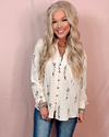 Sketch & Stems Floral Embroidered Long Sleeve Blouse