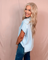 Picture Perfect Knit Sweater Top - Sky Blue