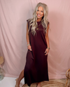 Café Muse Mocha Cap Sleeve Maxi Dress