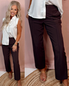 Luxe Lounge Crinkle Woven Crop Pants - Espresso