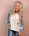 Fading Into Fall Florals Printed Detailed Button Up Blouse