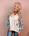 Fading Into Fall Florals Printed Detailed Button Up Blouse